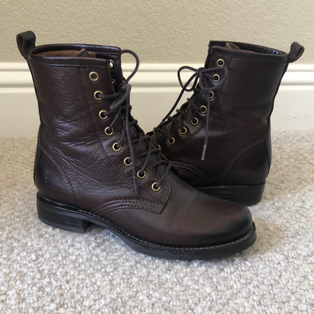 FRYE Leather Lace-Up Boots